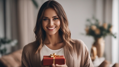 Una donna vi fa un regalo