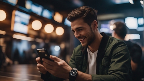 Un punter utilizza l'applicazione SportMarket
