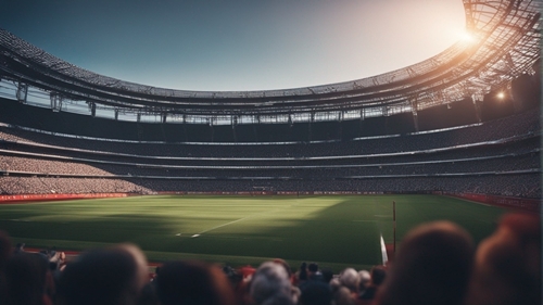 Uno stadio pieno di spettatori in attesa dell'inizio della partita
